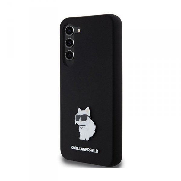 Karl Lagerfeld Silicone Choupette Metal Pin - Etui Samsung Galaxy S24+ (czarny)