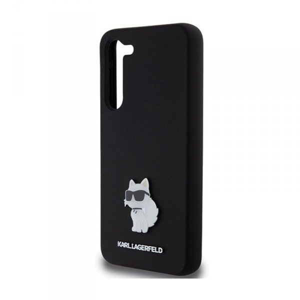Karl Lagerfeld Silicone Choupette Metal Pin - Etui Samsung Galaxy S24+ (czarny)