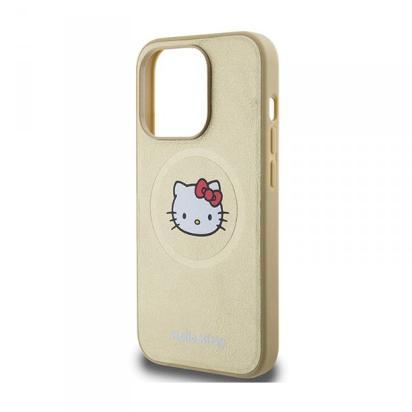 Hello Kitty Leather Kitty Head MagSafe - Etui iPhone 13 Pro Max (złoty)
