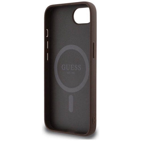 Guess 4G Ring Classic Logo MagSafe - Etui do iPhone 16e (brązowy)