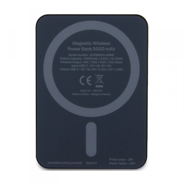 Mercedes Stars Pattern MagSafe - Power Bank indukcyjny 5000 mAh 15W MagSafe (czarny)