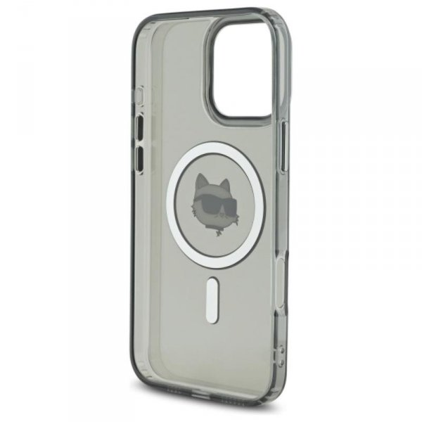 Karl Lagerfeld IML Metal Choupette Head MagSafe - Etui iPhone 16 Pro (czarny)