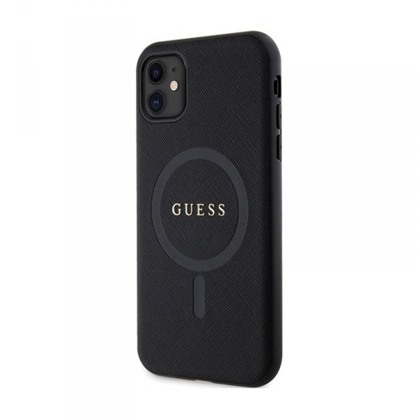 Guess Saffiano MagSafe - Etui iPhone 11 (czarny)