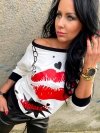 Bluza z nadrukiem usta kiss B-180