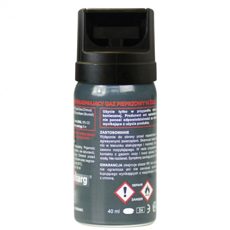 Sharg Gaz pieprzowy Graphite Gel 11040-S 40 ml - strumień