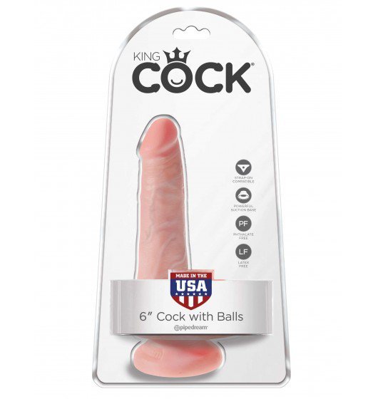 King Cock 6&quot; Cock with Balls Flesh