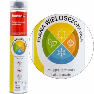 Piana Fischer zimowa wielosezonowa 750ml pianka montażowa pistoletowa