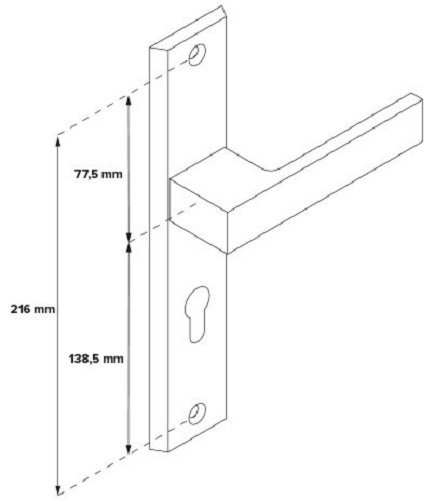 Klamka do drzwi bezpieczna TOTAL INOX LEWA 92mm