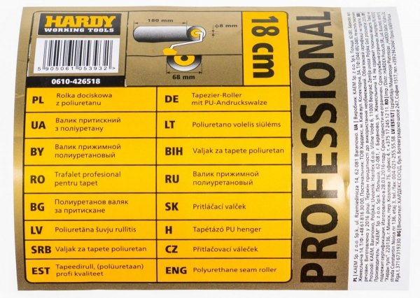 Rolka dociskowa folii okiennych membran 180x68mm