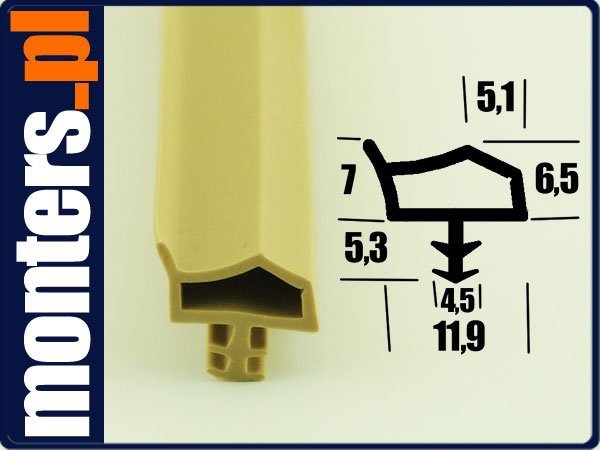 Uszczelka do drzwi drewnianych KD14 beż 100m