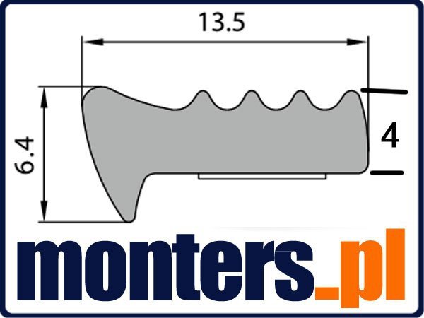 Uszczelka SD34 13,5x6,4 samoprzylepna do drzwi czarna 1m