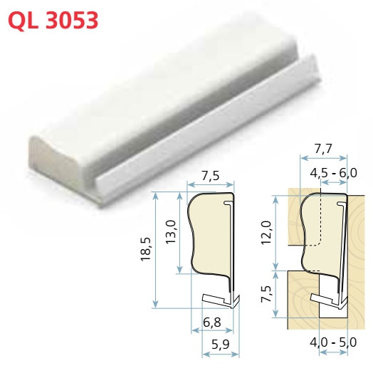 Uszczelka QLON QL3053 czarna do okien drewnianych drzwi