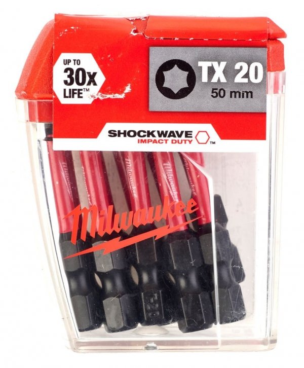 10x Milwaukee Shockwave Bity TX20 50mm TORX IMPACT