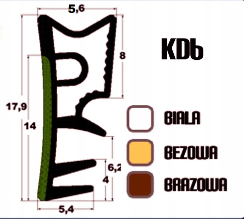 Uszczelka do okien drewnianych KD6 biała 1m.