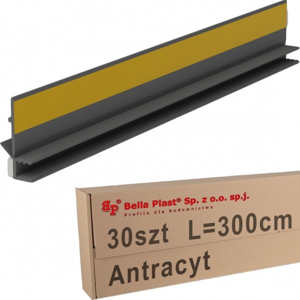 30x Listwa przyokienna Apu uszcz 6/3 3m antracyt