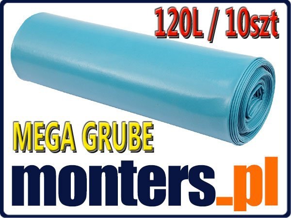 Worki budowlane na gruz 120L GRUBE 142mic 09477 10szt