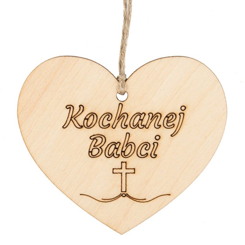 Zawieszka Serce Kochanej Babci Krzyż Fala [ Komplet 100szt ]