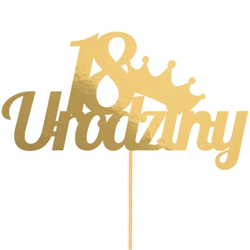 Topper 18 Urodziny Z Koroną Złoto [ 10 Sztuk ]