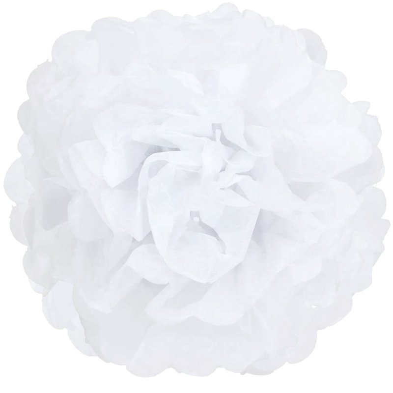 Pompon Papierowy Biały 35cm KR551D [20szt]