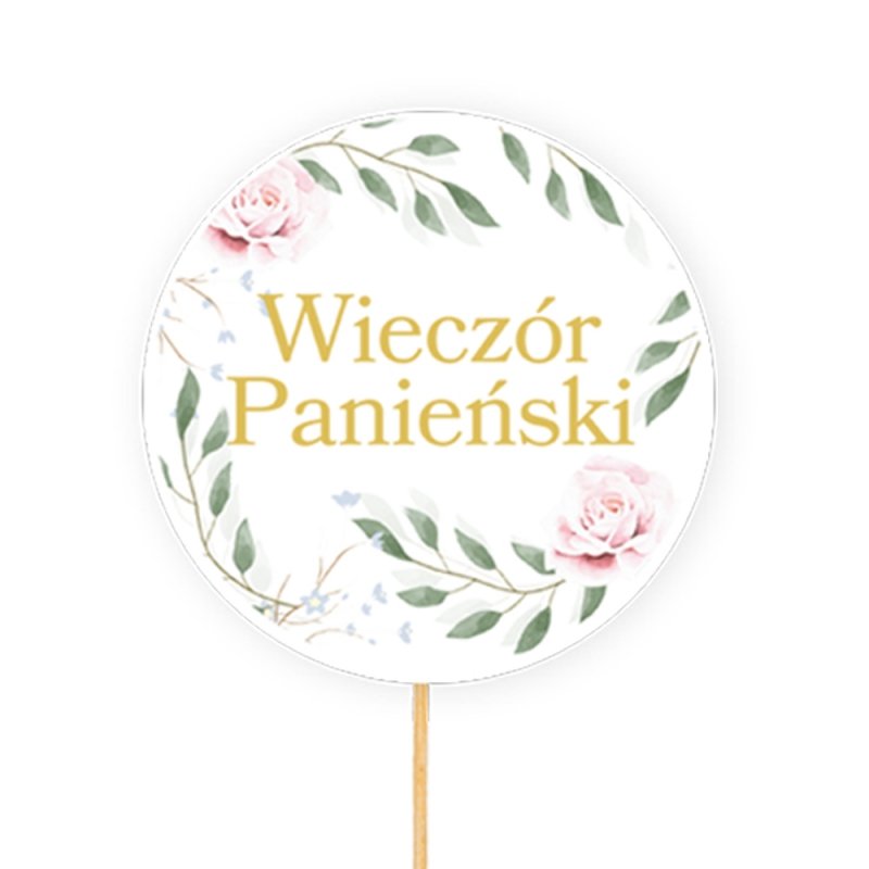 Duży Topper Na Wieczór Panieński Kwiaty 16cm [5kompl]