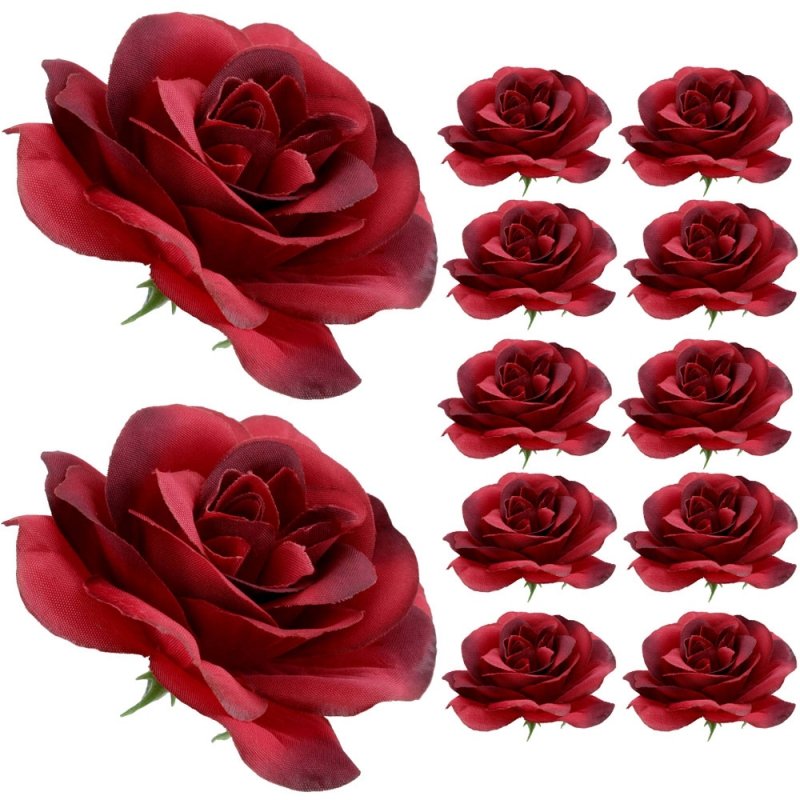 Główki Wyrobowe Róże 12szt Bordo [5-opak]
