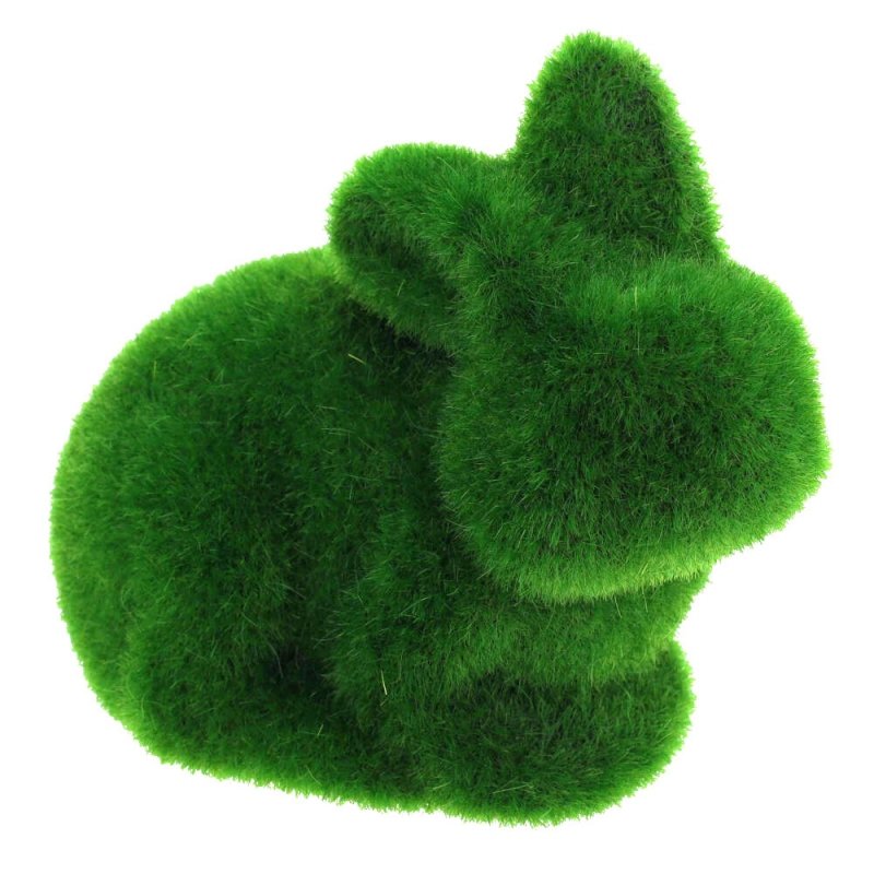 Zając Flokowany 11cm Zielony [ 10 sztuk]