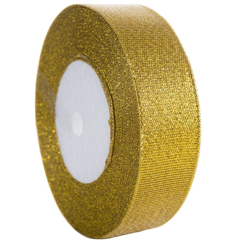 Tasiemka Brokatowa 25mm Złota  [Zestaw - 150 sztuk]