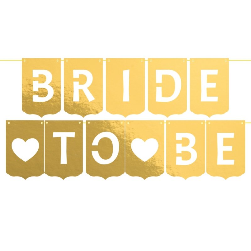 Baner Bride To Be Serce Złoto [5opak]
