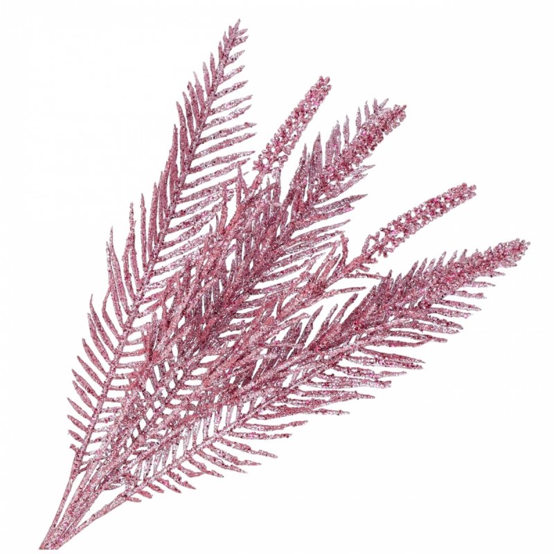 Gałązka Brokat Palma Różowa 75cm KR1616 [6szt]