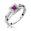 Pierścionek złoty 585 z brylantami 0,14ct rubinem 0,20ct W-271