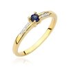 Pierścionek złoty 585 z brylantami 0,04ct szafirem 0,15ct BC-024