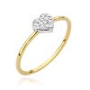 Pierścionek złoty 585 z brylantem 0,1ct serce BC-041