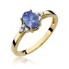 Pierścionek złoty 585 z brylantami 0,05ct tanzanitem 0,70ct W-308