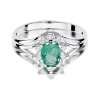 Pierścionek złoty 585 z brylantami 0,30ct szmaragdem 0,80ct W-37