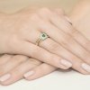 Pierścionek złoty 585 z brylantami 0,14ct szmaragdem 0,15ct W-271