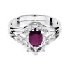Pierścionek złoty 585 z brylantami 0,30ct rubinem 1,0ct W-37