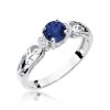 Pierścionek złoty 585 z brylantami 0,02ct szafirem 0,50ct W-14