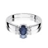 Pierścionek złoty 585 z brylantami 0,08ct szafirem 0,70ct W-264