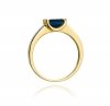 Pierścionek złoty 585 z brylantami 0,03ct szafirem 0,60ct W-105