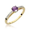 Pierścionek złoty 585 oliwin 0,60ct brylantami 0,05ct W-66