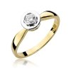 Pierścionek złoty 585 z brylantem 0,15ct zaręczynowy W-294