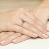 Pierścionek złoty 585 z brylantami 0,05ct szafirem 0,70ct W-301