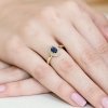 Pierścionek złoty 585 z brylantami 0,07ct szafirem 0,70ct W-304