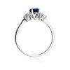 Pierścionek złoty 585 z brylantami 0,18ct szafirem 0,50ct W-451