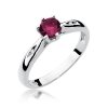 Pierścionek złoty 585 z brylantami 0,01ct rubinem 0,60ct W-74