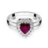 Pierścionek złoty 585 z brylantami 0,12ct rubinem 1,10ct W-310