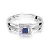 Pierścionek złoty 585 z brylantami 0,14ct szafirem 0,20ct W-271