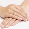 Pierścionek złoty 585 z szafirem 0,15ct brylantami 0,12ct zaręczynowy W-72