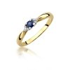 Pierścionek złoty 585 z brylantami 0,03ct szafirem 0,15ct W-428