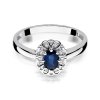 Pierścionek złoty 585 z brylantami 0,07ct szafirem 0,70ct W-304
